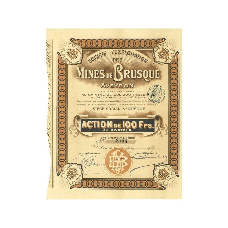 Sté d'Exploitation des Mines de Brusque (Aveyron)