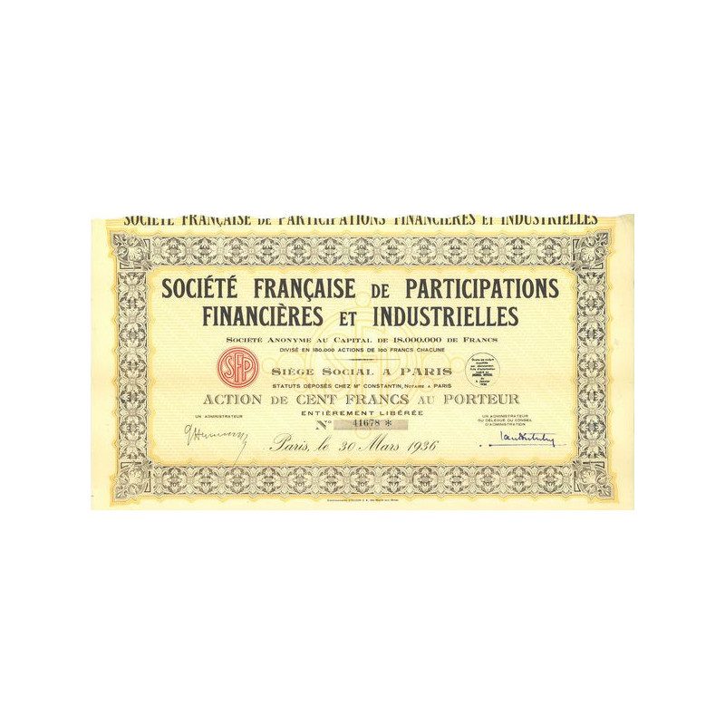Sté Française de Participations Financières et Industrielles