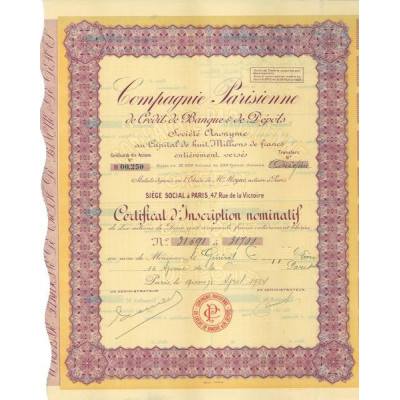 Cie Parisienne de Crédits de Banque & de Dépôts