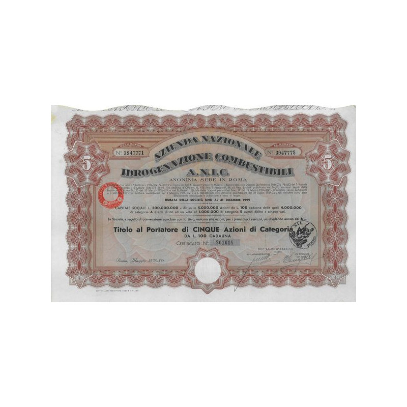 Azienda Nazionale Idrogenazione Combustibili A.N.I.C. (05 Act)