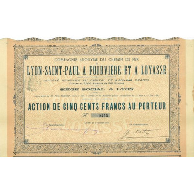 Cie Anonyme du Chemin de Fer de Lyon-Saint-Paul à Fourvière et à Loyasse