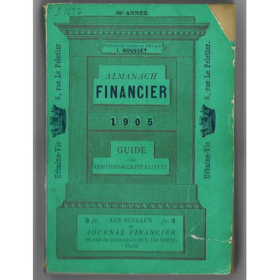 Almanach Financier 1905 Guide des Rentiers & Capitalistes