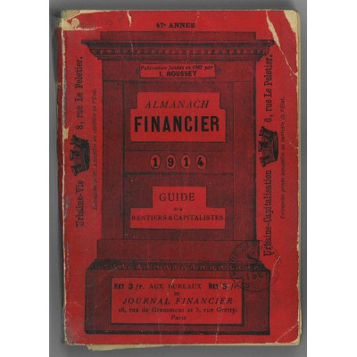 Almanach Financier 1914 Guide des Rentiers & Capitalistes