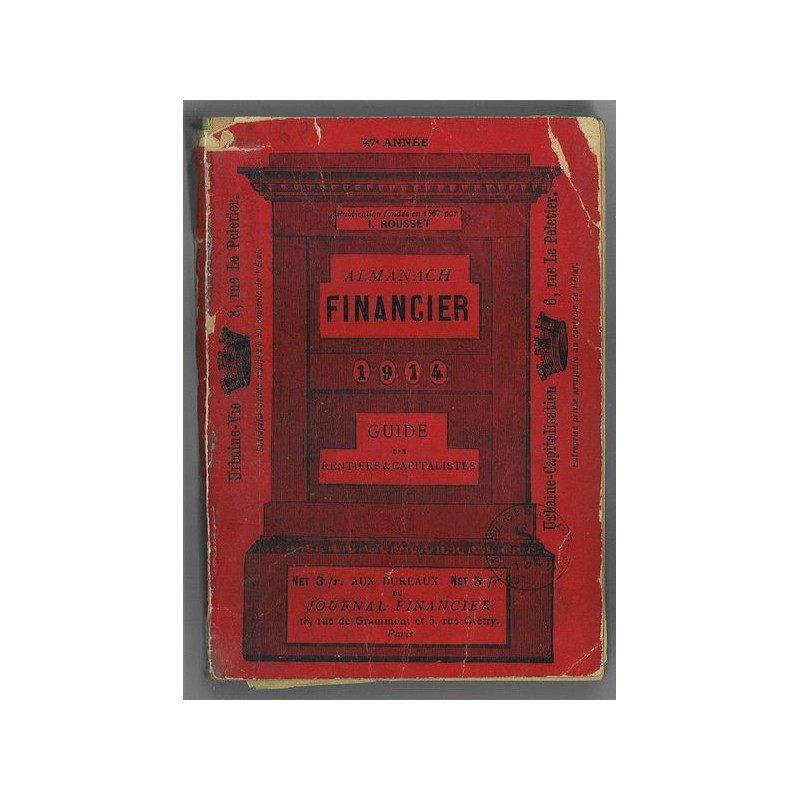 Almanach Financier 1914 Guide des Rentiers & Capitalistes