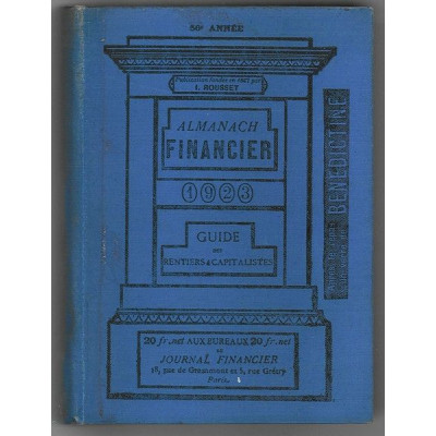 Almanach Financier 1923 Guide des Rentiers & Capitalistes