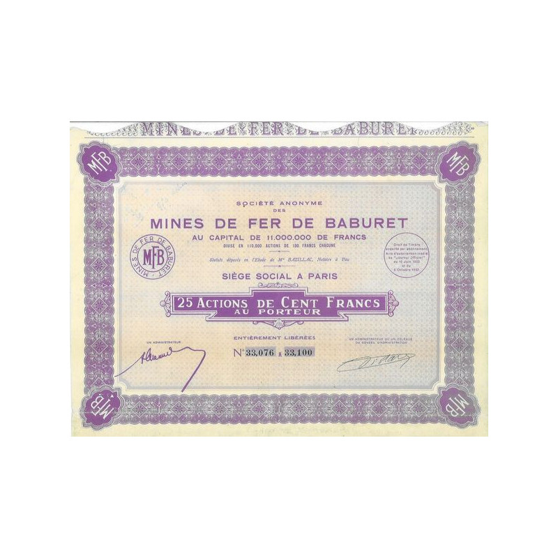 S.A. des Mines de Fer de Baburet