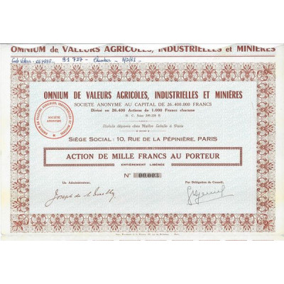 Omnium de Valeurs Agricoles Industrielles et Minières