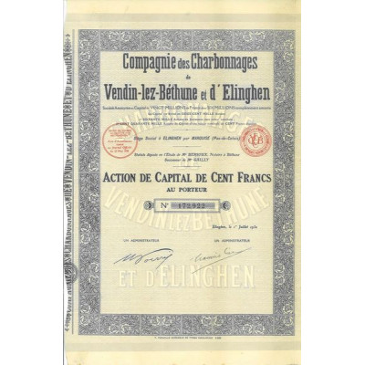 Cie des Charbonnages de Vendin-lez-Béthune et d'Elighen
