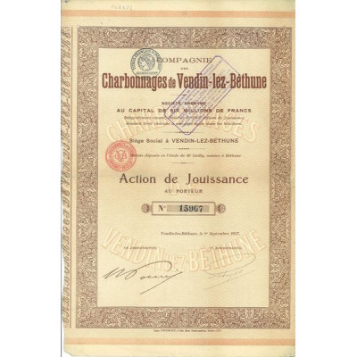 Cie des Charbonnages de Vendin-lez-Béthune (Act Jouisssance)