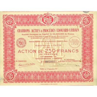 Cie des produits Chimiques & Charbons Actifs Ed. Urbain (Act 250 F)