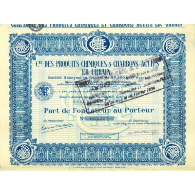 Cie des produits Chimiques & Charbons Actifs Ed. Urbain (PF)