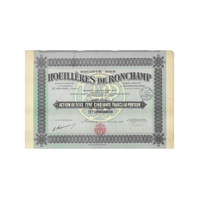 Sté des Houillères de Ronchamp