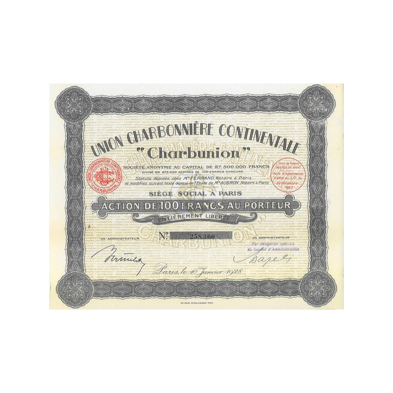 Union Charbonnière Continentale "Charbunion" (Act 100 F)(1928)