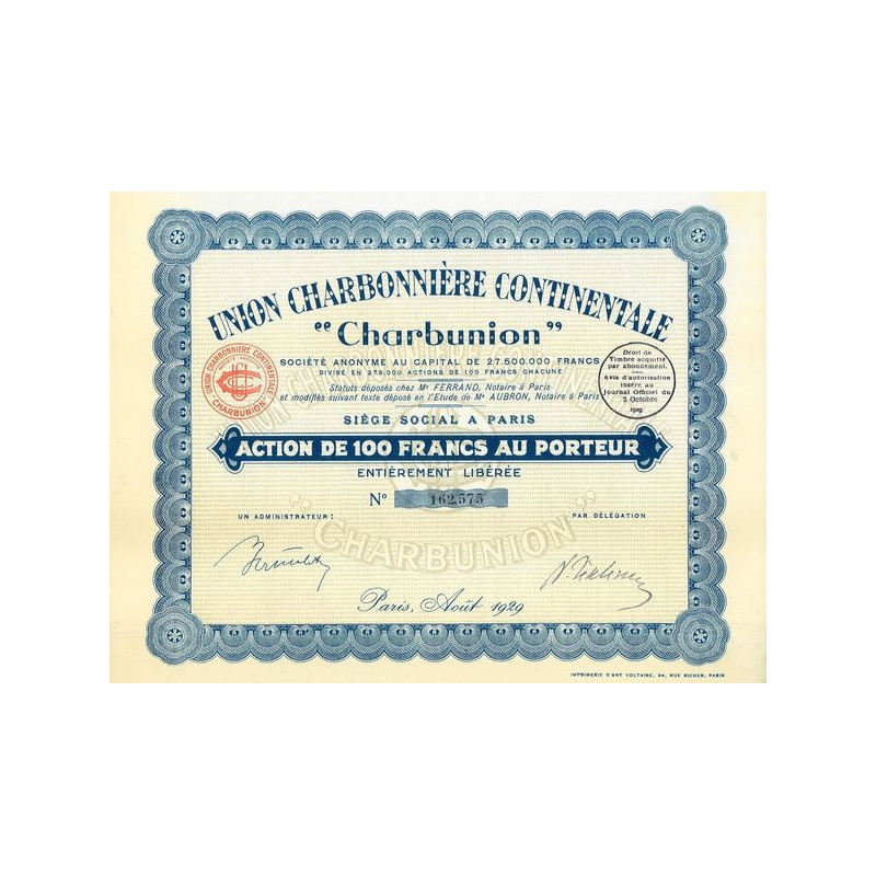 Union Charbonnière Continentale "Charbunion" (Act 100 F)(1929)