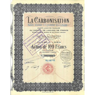 La Carbonisation - Sté Gale d'Exploitation des Carbones (Siège Social Garenne-Colombes)