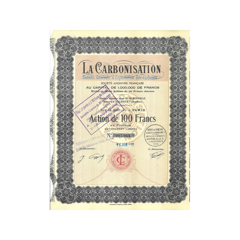 La Carbonisation - Sté Gale d'Exploitation des Carbones (Siège Social Garenne-Colombes)