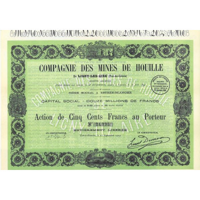Cie des Mines de Houille de Ligny-lez-Aire (Pas-de-Calais)