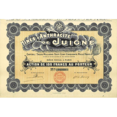 Mines d'Anthracite de Juigné (Sur Sarthe)