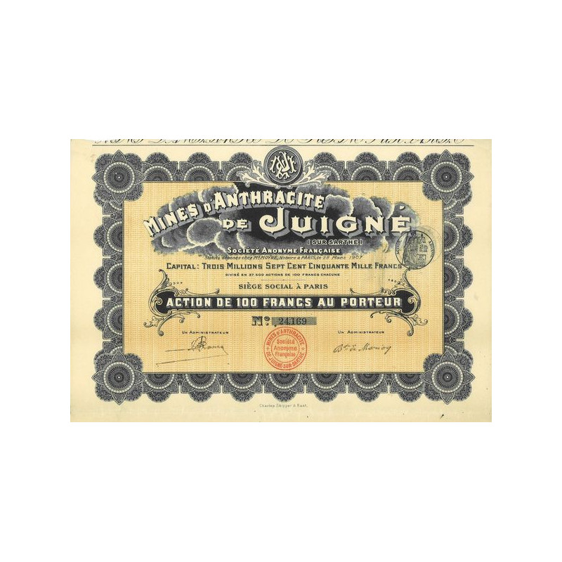 Mines d'Anthracite de Juigné (Sur Sarthe)