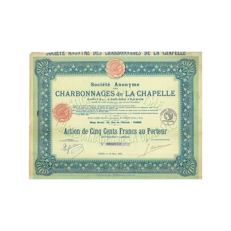 S.A. des Charbonnages de La Chapelle