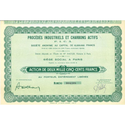 Procédés Industriels et Charbons Actifs P.I.C.A. (Act 2500 F)
