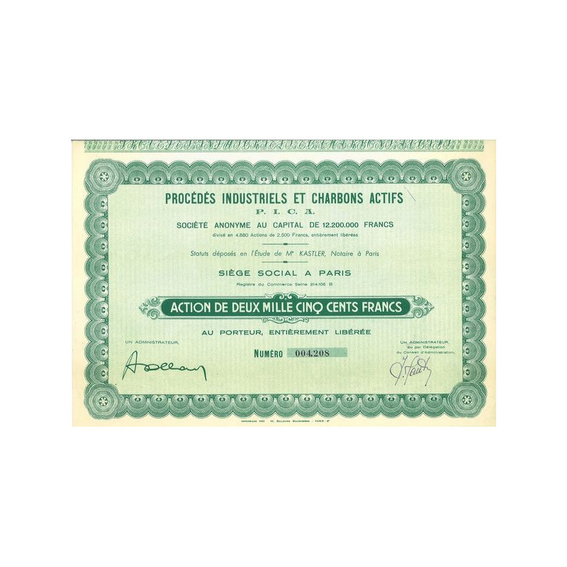 Procédés Industriels et Charbons Actifs P.I.C.A. (Act 2500 F)