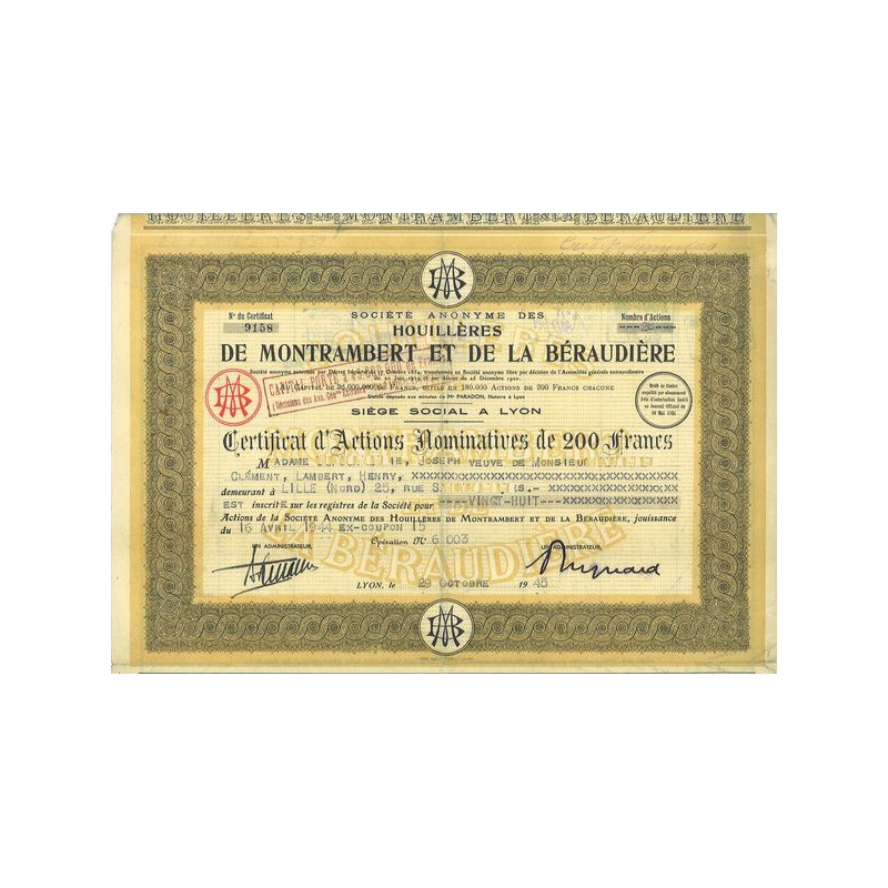 S.A. des houillères de Montrambert et de la Béraudière