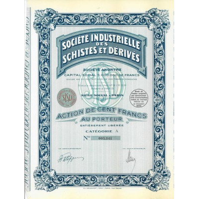 Sté Indus. des Schistes et Dérivés (Act)