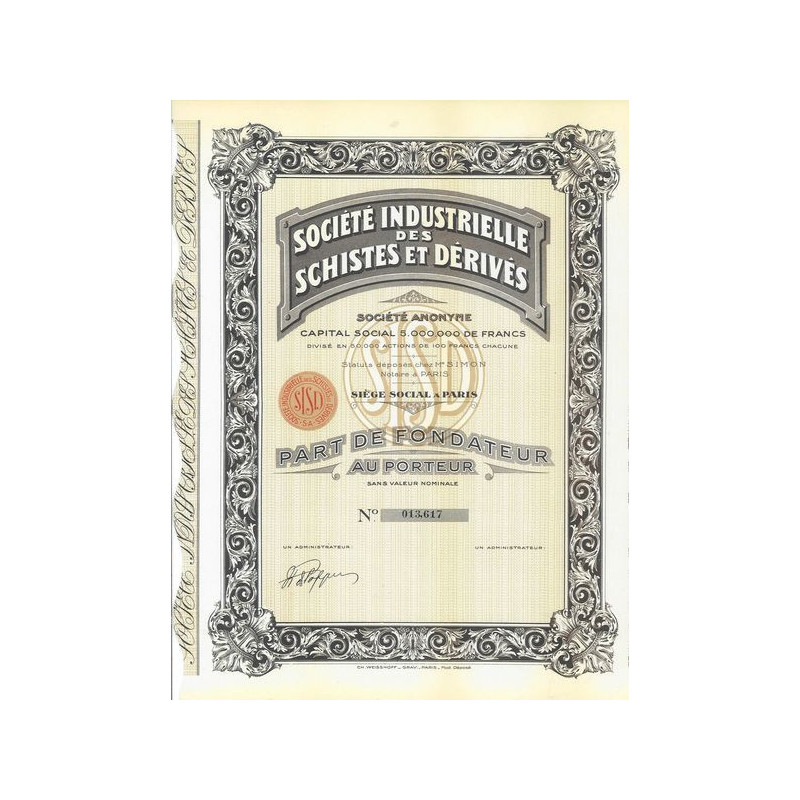 Sté Indus. des Schistes et Dérivés (PF)