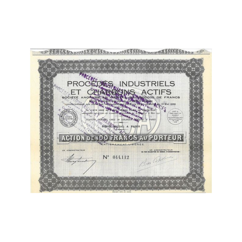 Procédés Industriels et Charbons Actifs P.I.C.A. (Act 100 F)