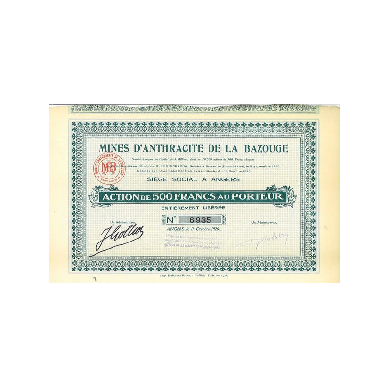 Mines d'Anthracite de la Bazouge