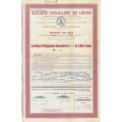 Sté Houillères de Liévain