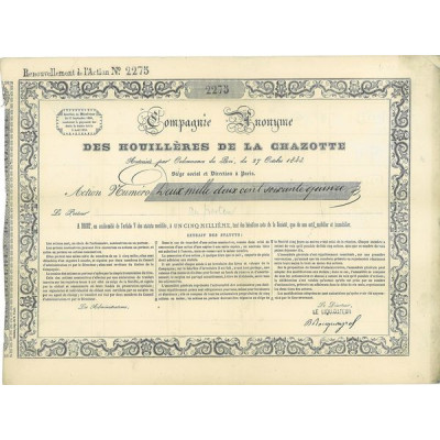 Cie Anonyme des Houillères de la Chazotte