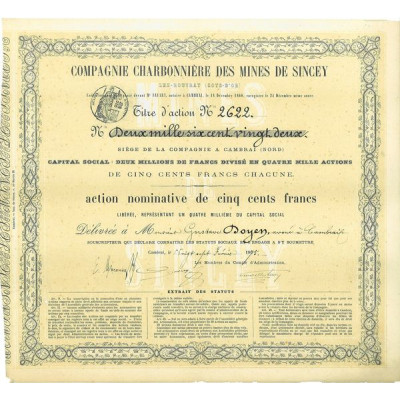 Cie Charbonnière des Mines de Sincey - Lez-Rouvray (Côte d'Or)