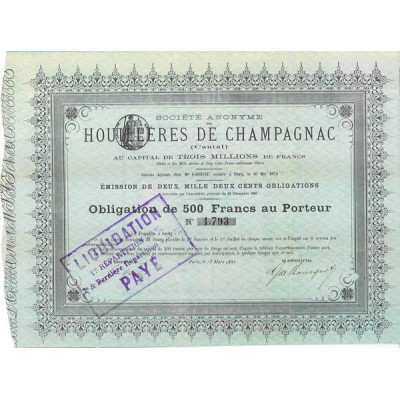 S.A. des Houillères de Champagnac (Cantal)