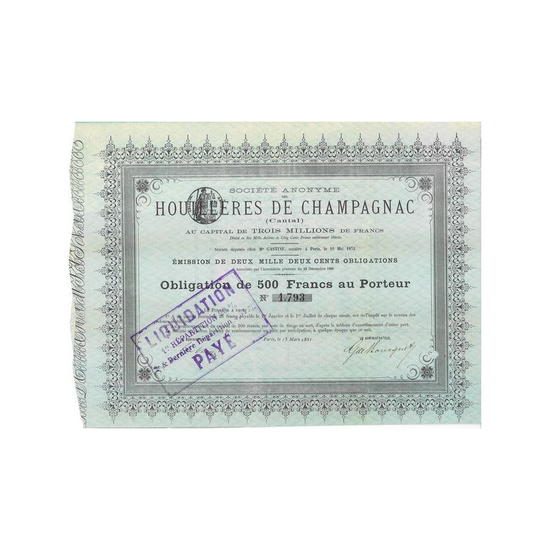 S.A. des Houillères de Champagnac (Cantal)