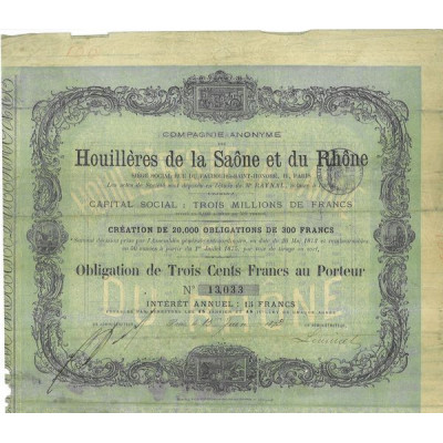Cie Anonyme des Houillères de la Saône et du Rhône
