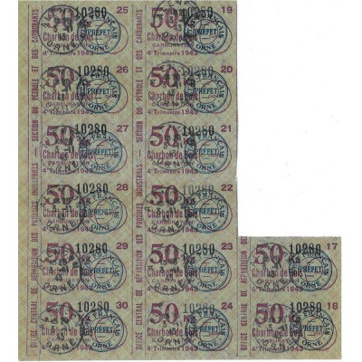 Office Central de Répartition des Produits Industriels - Section du Pétrole et des Carburants - 50 kg Charbon de Bois - Carburat