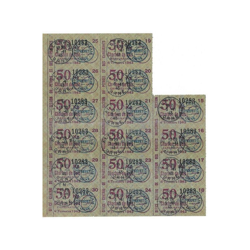 Office Central de Répartition des Produits Industriels - Section du Pétrole et des Carburants - 50 kg Charbon de Bois - Carburat