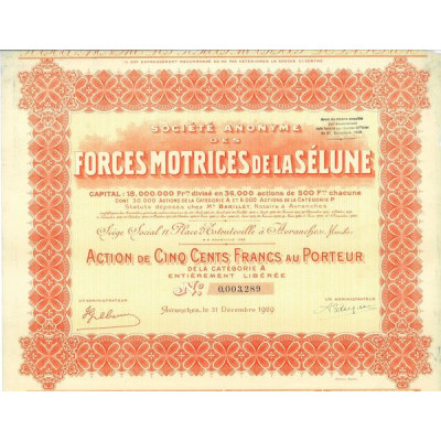 S.A. des Forces Motrices de la Sélune (Act)