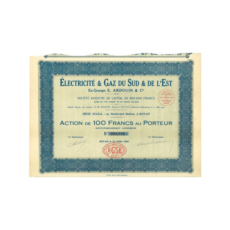 Electricité & Gaz du Sud & de l'Est - Ex-Groupe E. Ardouin & Cie