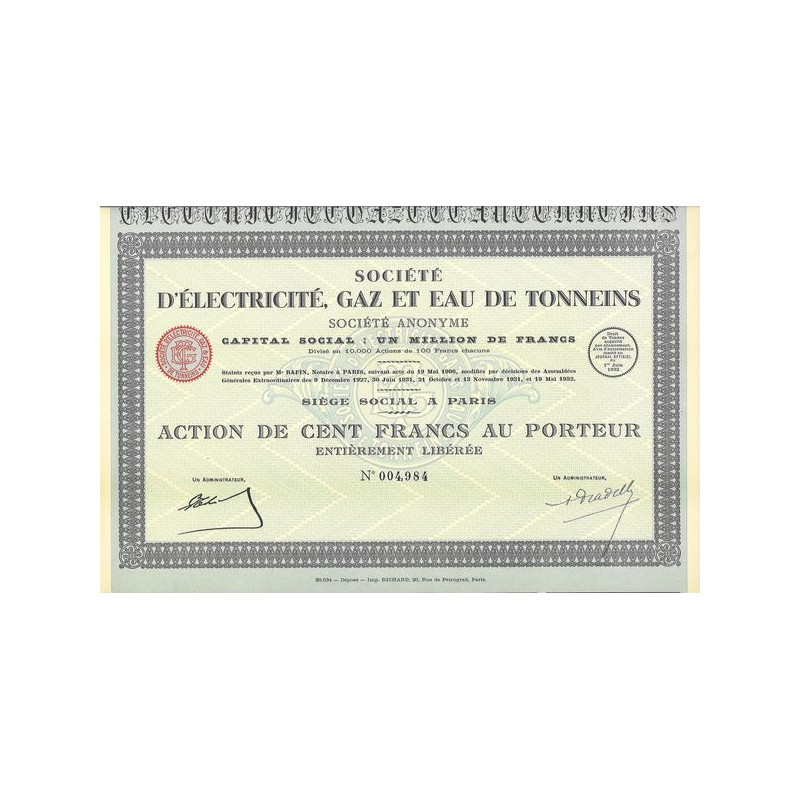 Sté d'Electricité Gaz et Eau de Tonneins