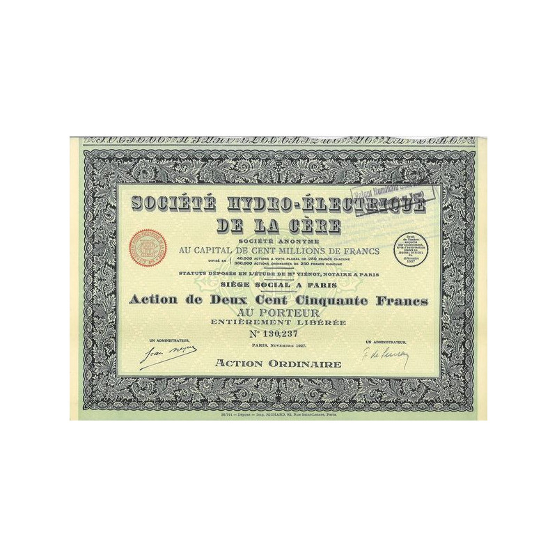 Sté Hydro-Electrique de la Cère (Act)