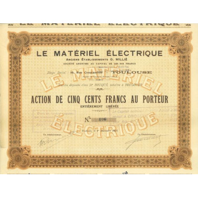 Le Matériel Electrique - Anc Ets G. Millié