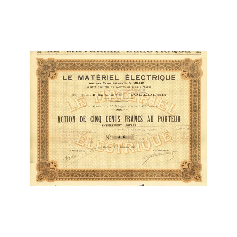 Le Matériel Electrique - Anc Ets G. Millié
