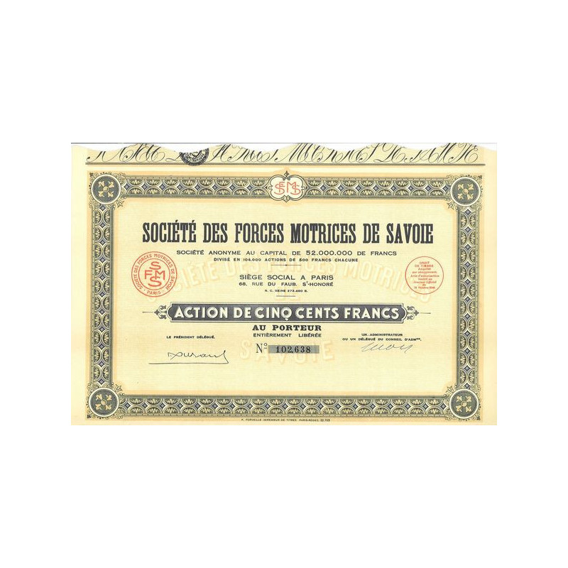 Sté des Forces Motrices de la Savoie