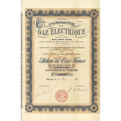Cie du Gaz Electrique