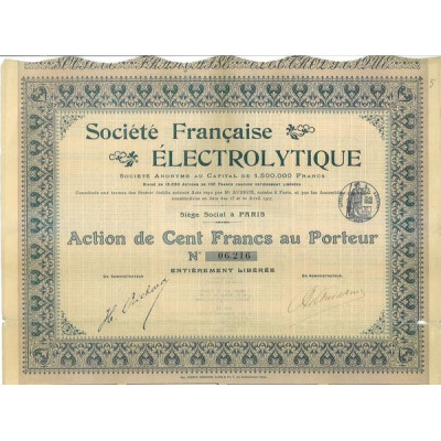 Sté Française Electrolytique (Act)