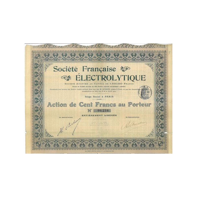 Sté Française Electrolytique (Act)