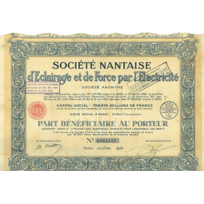 Sté Nantaise d'Eclairage et de Force par l'Electricité (PB)